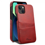iPhone 14 Plus -kuori kahdella korttipaikalla, punainen