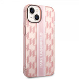 Karl Lagerfeld iPhone 14 Plus Kuori Monogram Vertical Stripe Pink