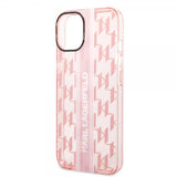 Karl Lagerfeld iPhone 14 Plus Kuori Monogram Vertical Stripe Pink