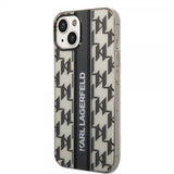 Karl Lagerfeld iPhone 14 Plus -suojakuori Monogram Vertical Stripe Musta