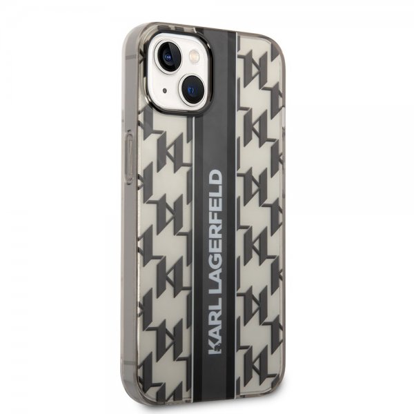 Karl Lagerfeld iPhone 14 Plus -suojakuori Monogram Vertical Stripe Musta