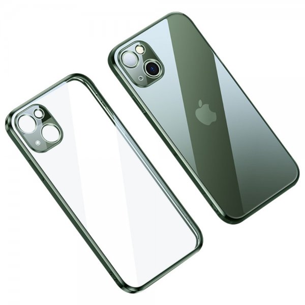 Sulada iPhone 14 Plus -kuori, pinnoitettu reuna, vihreä