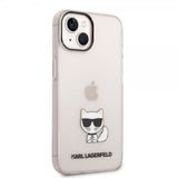 Karl Lagerfeld iPhone 14 Plus -suojakuori Printed Choupette Transparent Pink