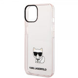 Karl Lagerfeld iPhone 14 Plus -suojakuori Printed Choupette Transparent Pink