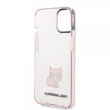 Karl Lagerfeld iPhone 14 Plus -suojakuori Printed Choupette Transparent Pink