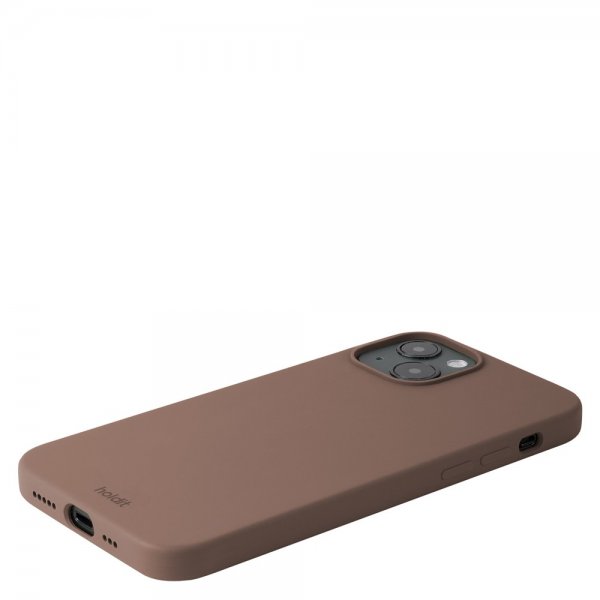 holdit iPhone 14 Plus -silikonikuori, tummanruskea