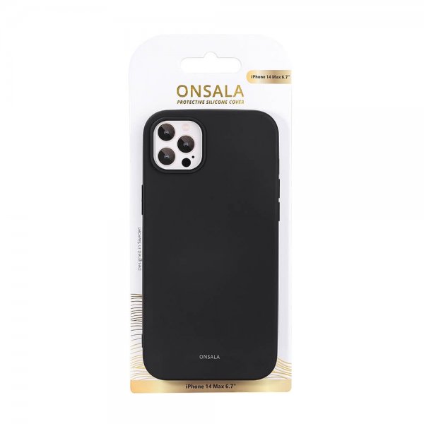 Onsala iPhone 14 Plus -silikonikuori, musta