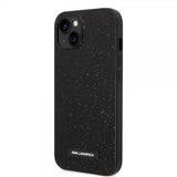 Karl Lagerfeld iPhone 14 Plus -suojakuori Solid Glitter Plaque Logo Musta