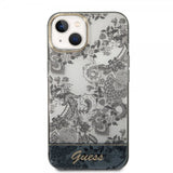 Guess iPhone 14 Plus -kuori, Toile de Jouy, harmaa