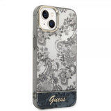 Guess iPhone 14 Plus -kuori, Toile de Jouy, harmaa