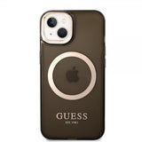 Guess iPhone 14 Plus Läpikuultava MagSafe-kuori Musta