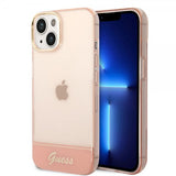 Guess iPhone 14 Plus Läpikuultava Ruusu -kuori