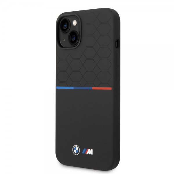 BMW iPhone 14 Plus kuori Tricolor Line & Logo musta