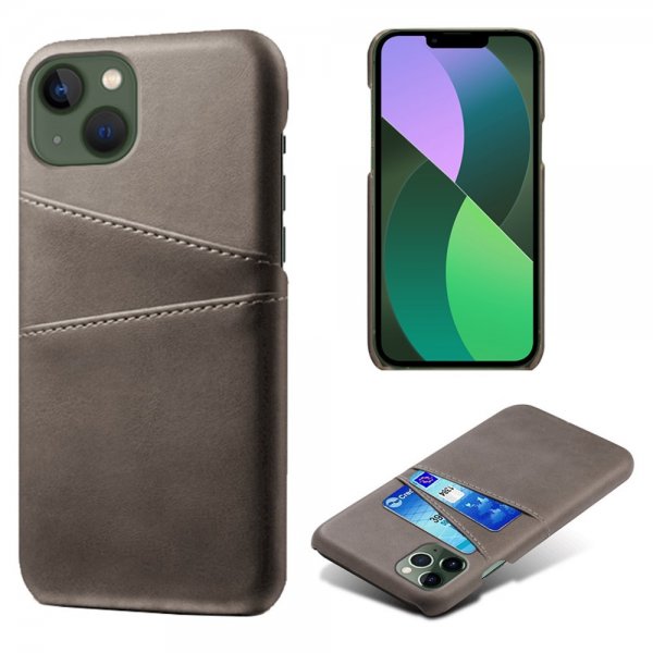 iPhone 14 Plus -kuoret, kaksi korttipaikkaa, harmaa