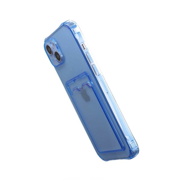 iPhone 14 Plus -kuoret korttipidikkeellä, iskunkestävä, sininen