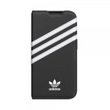 Adidas iPhone 14 Pro Kotelo 3 Raidat Kirjanmallinen Kotelo Musta Valkoinen