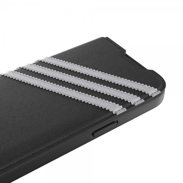Adidas iPhone 14 Pro Kotelo 3 Raidat Kirjanmallinen Kotelo Musta Valkoinen
