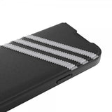 Adidas iPhone 14 Pro Kotelo 3 Raidat Kirjanmallinen Kotelo Musta Valkoinen