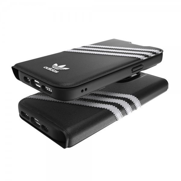 Adidas iPhone 14 Pro Kotelo 3 Raidat Kirjanmallinen Kotelo Musta Valkoinen