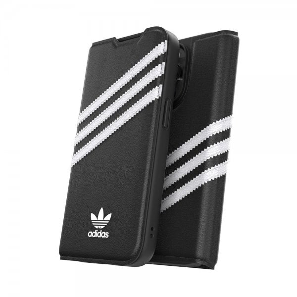 Adidas iPhone 14 Pro Kotelo 3 Raidat Kirjanmallinen Kotelo Musta Valkoinen