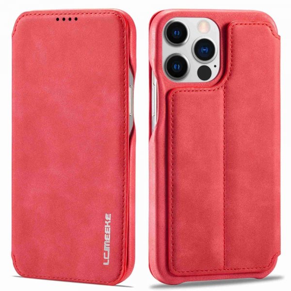 Lc.Imeeke iPhone 14 Pro -suojakuori, läppämalli, punainen