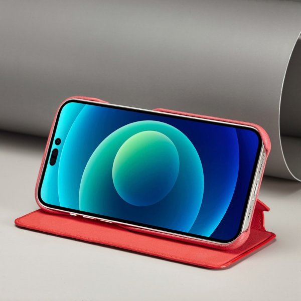 Lc.Imeeke iPhone 14 Pro -suojakuori, läppämalli, punainen