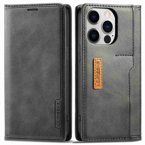 Lc.Imeeke iPhone 14 Pro -suojakuori korttipaikalla, ulkopuoli musta