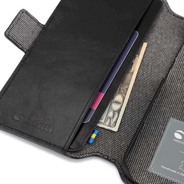 Krusell iPhone 14 Pro Suojakotelo Leather PhoneWallet Musta