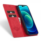 Lc.Imeeke iPhone 14 Pro -suojakuori korttipaikalla, punainen