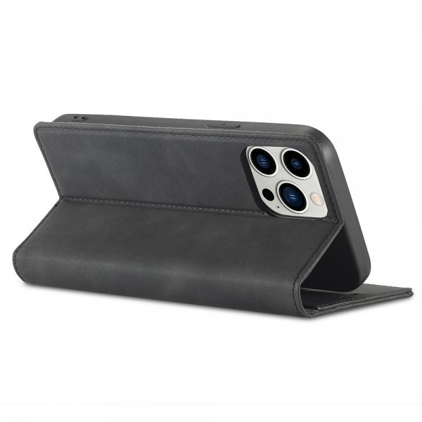 Lc.Imeeke iPhone 14 Pro Suojakotelo Korttipaikalla Flip Musta