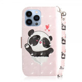 iPhone 14 Pro Kuori Kuviolla Panda Sydämet