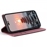 CaseMe iPhone 14 Pro -suojakuori, retro, läppämalli, punainen