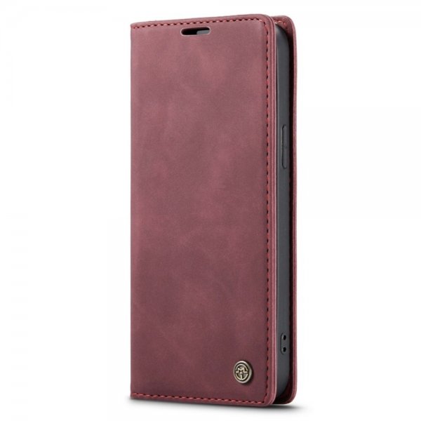 CaseMe iPhone 14 Pro -suojakuori, retro, läppämalli, punainen