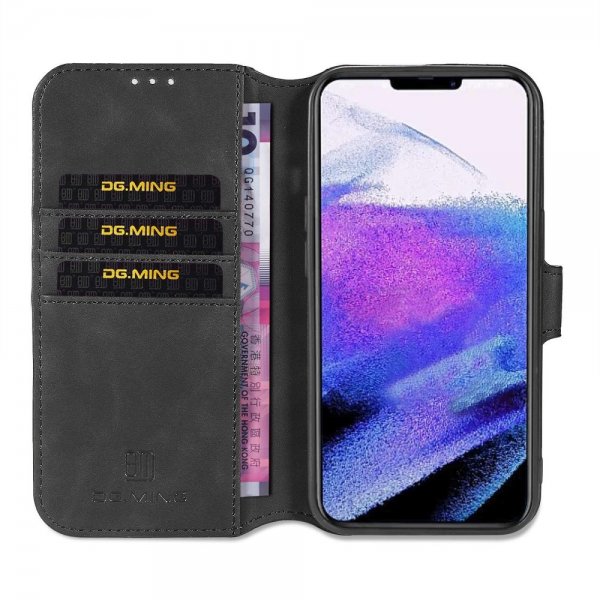 Dg.Ming iPhone 14 Pro Retro-kotelo, musta