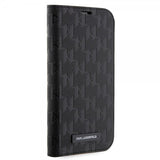 Karl Lagerfeld iPhone 14 Pro -suojakuori Saffiano Monogram Musta