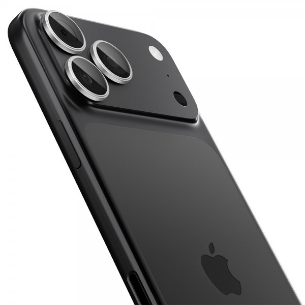 Spigen iPhone 14/15/16/17 Pro & Pro Max kameran suojalasi GLAS.tR EZ Fit Optik Pro 2-pakkaus hopea
