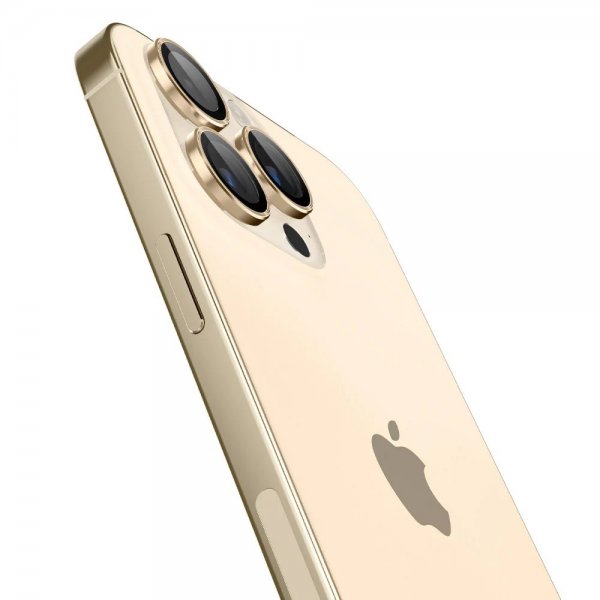 Spigen iPhone 14 Pro/iPhone 14 Pro Max -kameran suoja GLAS.tR EZ Fit Optic Pro Gold 2-pakkaus