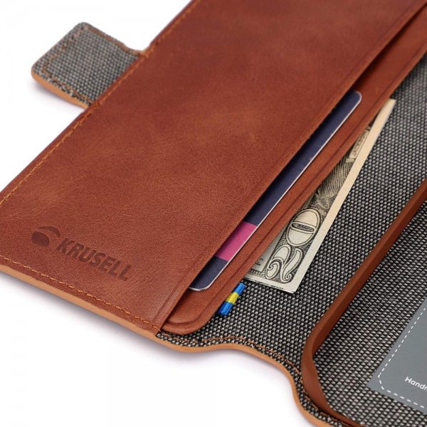 Krusell iPhone 14 Pro Max Suojakotelo Nahkainen PhoneWallet Konjakki