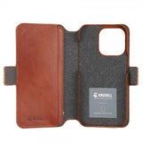 Krusell iPhone 14 Pro Max Suojakotelo Nahkainen PhoneWallet Konjakki