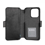 Krusell iPhone 14 Pro Max Leather PhoneWallet, musta