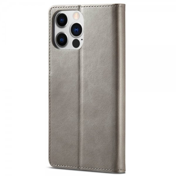 Lc.Imeeke iPhone 14 Pro Max -suojakuori korttipaikalla, jalustatoiminnolla, harmaa