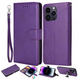 iPhone 14 Pro Max -kotelo irrotettavalla kuorella KT Leather Series-3 violetti