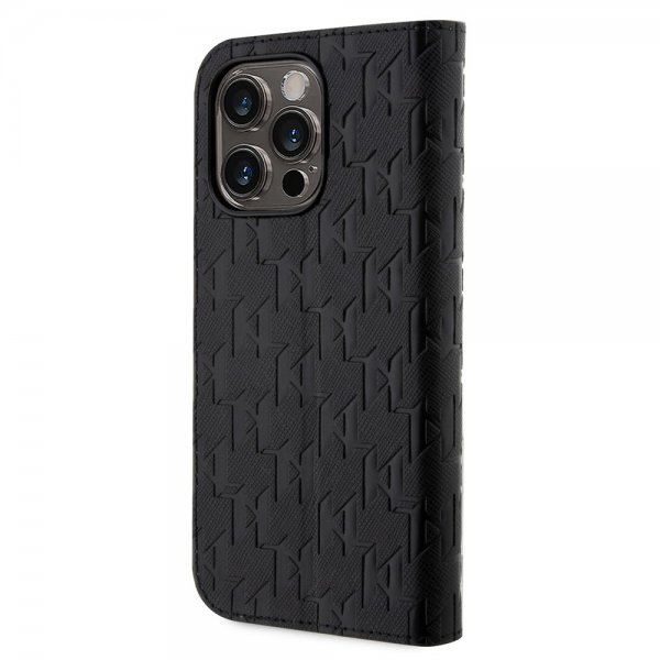 Karl Lagerfeld iPhone 14 Pro Max Suojakuori Saffiano Monogram Musta