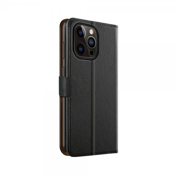Xqisit iPhone 14 Pro Max Slim Wallet Selection -suojakotelo, musta
