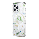 iPhone 14 Pro Max Kuori Kukkakuvio MagSafe Valkoinen
