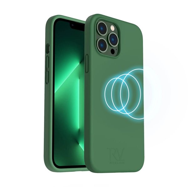 Rvelon iPhone 14 Pro Max Silikonikuori MagSafe Vihreä