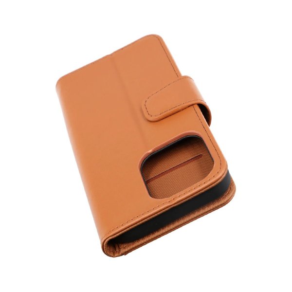 Rvelon iPhone 14 Pro Max Kotelo Käännettävällä Korttipaikalla Ruskea
