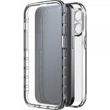 Black Rock iPhone 14 Pro Max -suojakuori, 360° Real Glass Case, musta/kirkas