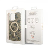 Guess iPhone 14 Pro Max Suojakuori 4G Pattern MagSafe Ruskea