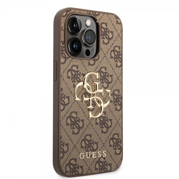 Guess iPhone 14 Pro Max Suojakuori Big Metal Logo Ruskea